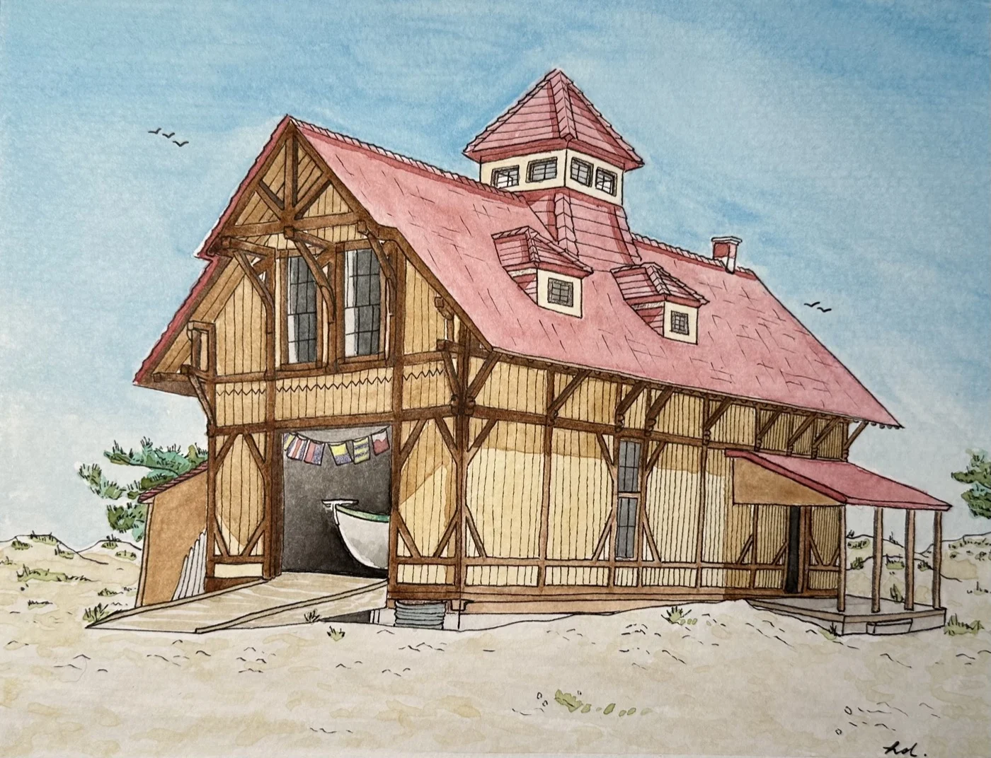 Watercolor venue portrait